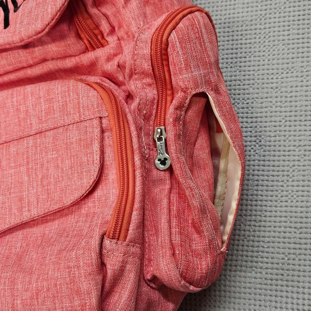 Disney Minnie Mouse Backpack Coral Pink Diaper Bag‎ Travel Organizer Insulated